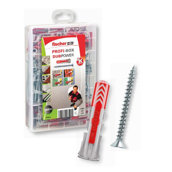 FISCHER 538622 CONJUNTO 160 Pz PROFI-BOX (TORNILLOS + TACOS DUOPOWER DE 6 y 8mm
