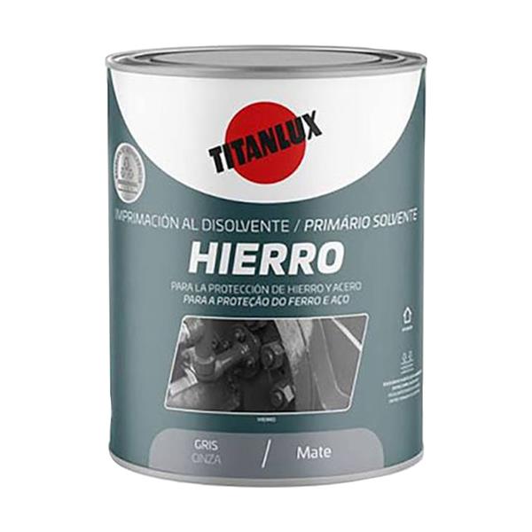 TITAN TX IMPRIMACION MULTIUSO GRIS. Protecci&oacute;n de Hierro  y Acero en interiores. Resistente al calor. (Al disolvente) 750 ML