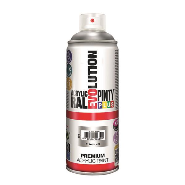 Pintura spray acrilica plata purpurina 400 ml